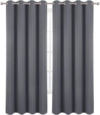Blackout Curtains 52 x 90 Inch Long Grey Curtains Set of 2 Panels Room - Image 2