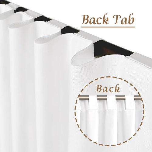 100% Blackout White Linen Curtains 40 Inches - Image 2