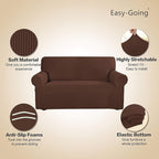 Easy-Going Stretch Oversized Sofa Couch Slipcover Washable Coffee | 1-Piece - Image 3