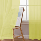 Simplebrand Lemon Sheer Curtains 63 Inch Length 2 Panels, Rod Pocket Solid - Image 6