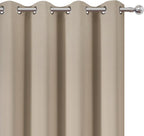 Blackout Curtains 52 x 84 inches Long Khaki Curtains Set of 2 Panels Thermal - Image 6