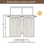 Chyhomenyc Sheer Curtains 36 inch Length 2 Panels Set - Image 3