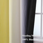 Black and Yellow Ombre Blackout Curtains 72 Inches Long | Room Darkening - Image 5