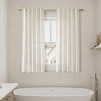 Cream Linen Curtains 63 Inch for Bedroom Natural Semi Sheer Light Filtering - Image 7