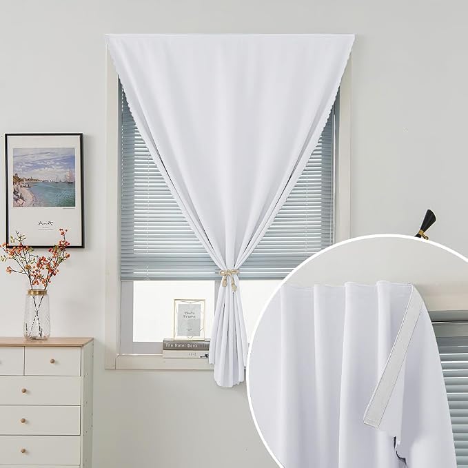 Portable Light Blocking Curtains Self Stick Design Removable Adhesive Window - Image 2