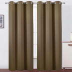 Brown Thermal Blackout Curtains/42 x 95 Inch/Set of 2 Panels Room Darkening by Lemomo