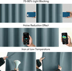 MIULEE Greyish Blue Back Tab Blackout Curtains 52x120 Inch Long 2 Panel Set | - Image 5