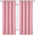 Blackout Curtains 66 x 72 Inch Long Pink Curtains Set of 2 Panels Room - Image 2