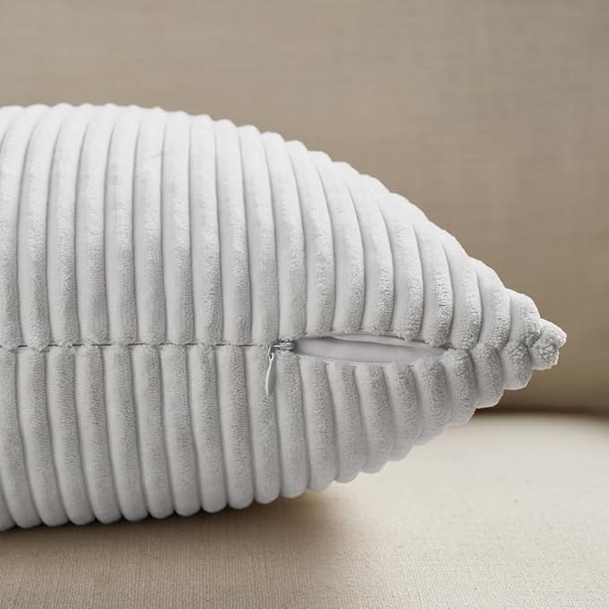 Fancy Homi 2 Packs Pure White Decorative Throw Pillow Covers 16x16 Inch - Image 4