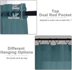 Kitchen Curtains 24 Inch Length Tier 2 Pieces, Dusty Blue Sheer Curtain Solid - Image 4
