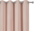Blackout Curtains 66 x 54 Inch Long Blush Curtains Set of 2 Panels Room - Image 6