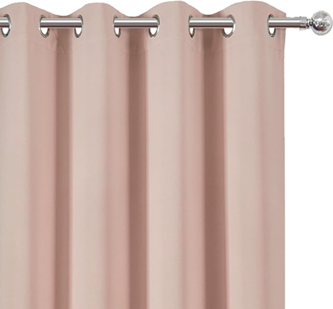 Blackout Curtains 66 x 84 inch/Blush Curtains Set of 2 Panels/Thermal Insulated - Image 6