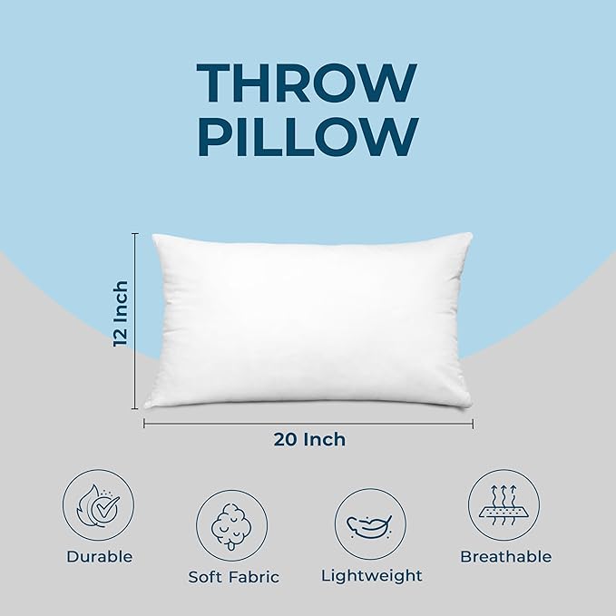 Utopia Bedding Throw Pillows, Decorative 12x20 Pillow Inserts - Image 4