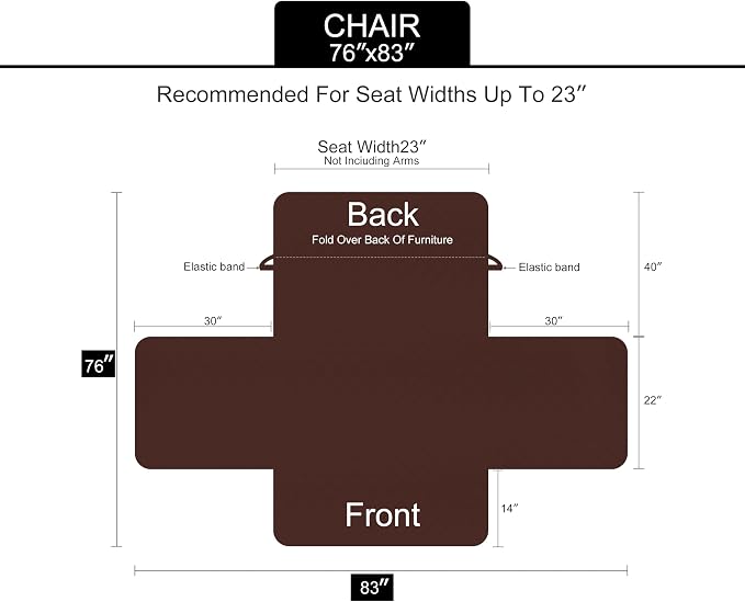 U-NICE HOME Reversible Recliner Chair Covers, Dark Grey/Light Grey | - Image 6