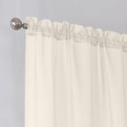 Simplebrand Cream Sheer Curtains, 2 Panels Set - Image 4