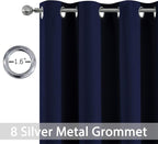 Yakamok Room Darkening Curtains 52x45 inch Length Navy Blue-Living Room | 2 - Image 3