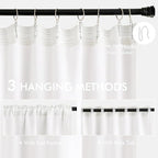 MIULEE Pure White Back Tab Blackout Curtains 52x90 Inch Long 2 Panels Set | Rod - Image 3