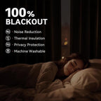 100% Blackout Linen Textured Curtains 108 Inch Long, Natural Flax | 100% - Image 3