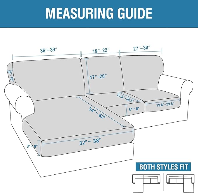 H.VERSAILTEX 2025 New Sectional Couch Covers 6 Pieces Stretch Sofa Covers - Image 2