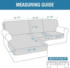 H.VERSAILTEX Sectional Couch Covers 6 Pieces Stretch Sofa Covers - Image 2