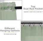 Sheer Sage Green Curtains for Bedroom Living Room 63 Inch Length 2 Panels - Image 4