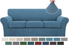 Turquoize 4 Piece Sofa Covers For 3 Cushion Couch Sofa Slipcover Soft Couch by Turquoize