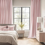 MIULEE Light Pink Back Tab Blackout Curtains 52x96 Inch Long 2 Panels Set | Rod - Image 2