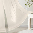 MIULEE Light Beige Sheer Curtains 90 Inches Long 4 Panels 42 x 90 Inches | - Image 6