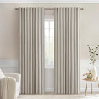 MIULEE Natural Back Tab Blackout Curtains 52x84 Inch Length 2 Panels Set | Rod by MIULEE