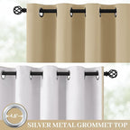 Yakamok Beige 100% Blackout Curtains 63 Inches Long - Image 2