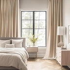MIULEE Beige Back Tab Blackout Curtains 52x96 Inch Long 2 Panels Set | Rod - Image 2