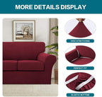 Turquoize 4 Piece Sofa Covers for 3 Cushion Couch Sofa Slipcover Soft Couch - Image 4