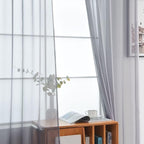 SpaceDresser Basic Rod Pocket Sheer Voile Window Curtain Panels White 1 Pair 2 - Image 3