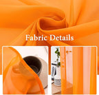 MIULEE Orange Fall Sheer Curtains 54 X 84 Inches, 2 Panels | Solid Color - Image 3