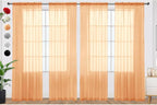 SpaceDresser Beige Sheer Curtains 4 Panels Rod Pocket Semi-Sheer Curtain 72 by SpaceDresser