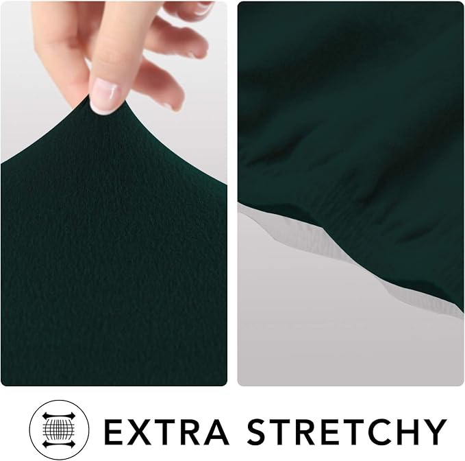 PureFit Stretch Oversized Couch Covers Fleece Sofa Slipcovers Deep Teal | - Image 4