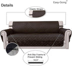 Easy-Going Reversible Couch Cover, 3 Cushion Sofa, Chocolate/Beige | Machine - Image 3