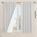 Natural 100% Blackout Linen Curtains 45 Inches 2 Panels, Light Grey | Linen by LAMIT