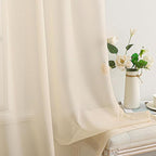 MIULEE 2 Panels Sheer Curtains for Living Room 54 X 90 Inches Cream | Window - Image 4