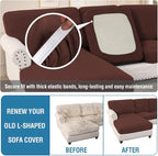 H.VERSAILTEX Sectional Couch Covers 4 Pieces Sofa Seat Cushion Covers L Shape - Image 6