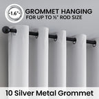 SimpleHome White 100% Blackout Curtains Room Darkening Living Room 63 Inch | - Image 6