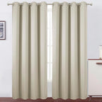 Blackout Curtains 52 x 120 Inch Long Light Beige Curtains Set of 2 Panels Room by Lemomo