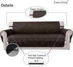 Easy-Going Reversible Couch Cover, 2 Cushion Sofa, Chocolate/Beige | Loveseat - Image 3