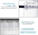Sheer White Curtains, Sheer Curtains 63 inch Length 2 Panels Set, Rod Pocket - Image 4