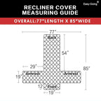 Easy-Going Reversible Couch Cover, Recliner 19 in, Army Green/Beige | Machine - Image 5