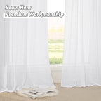 RYB HOME Extra Long White Sheer Curtains - Image 6
