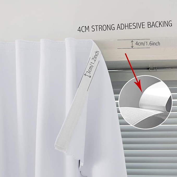 Portable Light Blocking Curtains Self Stick Design Removable Adhesive Window - Image 7