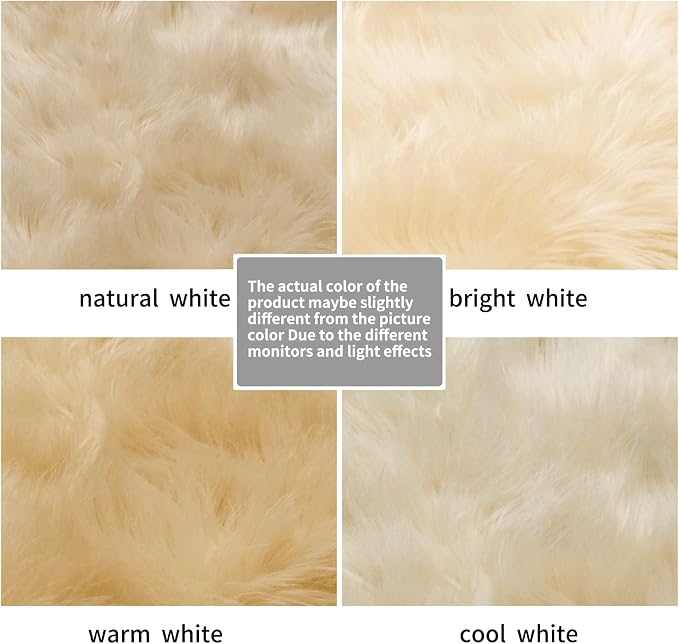 SERISSA 4x6 Fluffy Beige Faux Fur Area Rug - Image 6