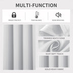 Joydeco White Curtains 95 Inches Long 1 Panel, Thermal Insulated Long Curtains& - Image 3