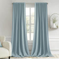 MIULEE Slate Blue Back Tab Blackout Curtains 52x102 Inch Long 2 Panels Set | by MIULEE